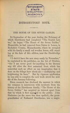 The complete Works of Nathaniel Hawthorne, with introductory Notes by George Parsons Lathrop and illustrated with Etchings by Blum ... : In 24 Volumes, 5
