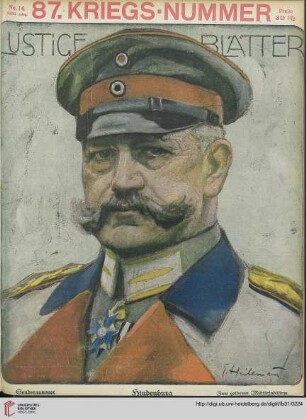 No. 14 (87. Kriegs-Nummer, Sondernummer: Hindenburg. Zum goldenen Militärjubiläum)