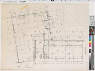 Soest (Soest) Erweiterung des Staatlichen Archigymnasiums Grundriß Erdgeschoß (1968) 1 : 50 75 x 111,5 Zeichnung Staatshochbauamt Soest