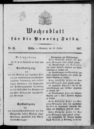 Nr. 42, Ausgabe vom 16. Oktober 1847