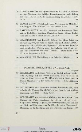 Plastik, Holz, Stein und Metall (Nr. 281-298)