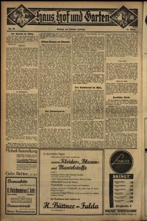Zweite Ausgabe vom Samstag, den 11. März 1933.
