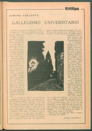 Camino adelante : Galleguismo universitario