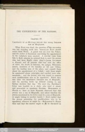 The Experiences Of The Nations.