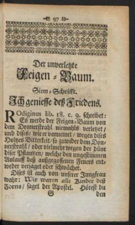 Der unverletzte Feigen-Baum