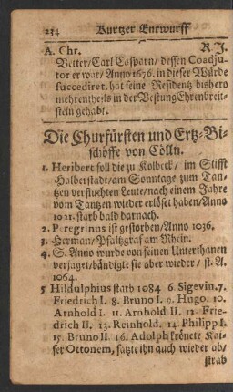 Die Churfürsten und Ertz-Bischöffe von Cölln.