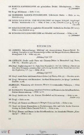 Fayencen (Nr. 163-188a)