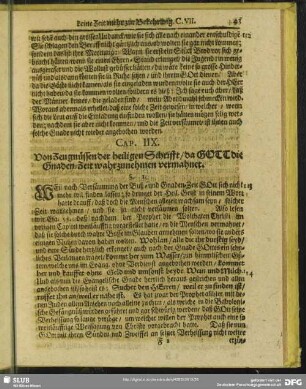 Cap. IIX. Von Zeugnüssen der heiligen Schrifft, da GOTT die Gnaden-Zeit wahrzunehmen vermahnet