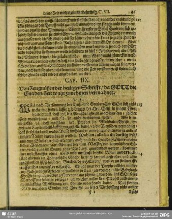 Cap. IIX. Von Zeugnüssen der heiligen Schrifft, da GOTT die Gnaden-Zeit wahrzunehmen vermahnet