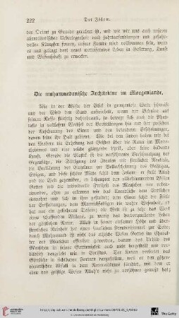 Die muhammedanische Architektur im Morgenlande