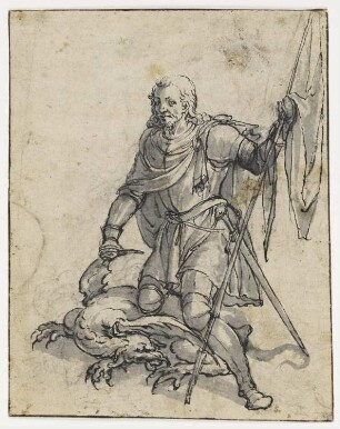 Heiliger Georg kniet auf dem Drachen