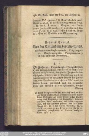 Zehntes Capitel. Von der Entzündung des Zwergfells.