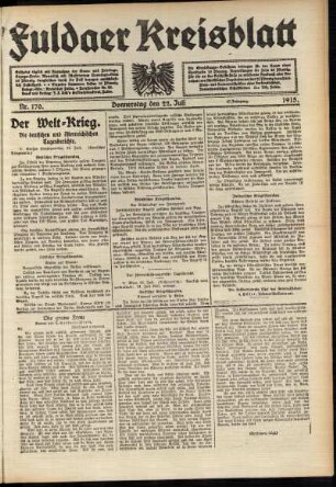 Ausgabe vom Donnerstag, den 22. Juli 1915.