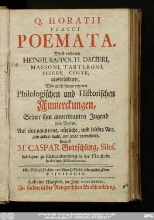 Q. Horatii Flacci Poemata