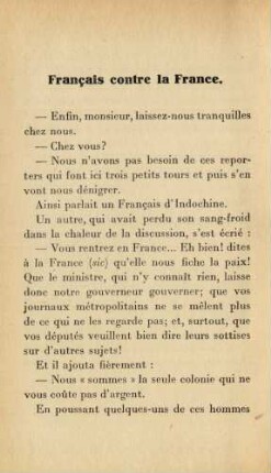 Français contre la France.