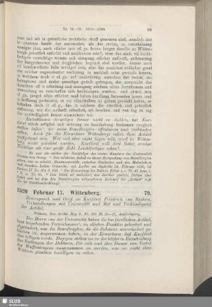 79. 1520, Februar 17. Wittenberg