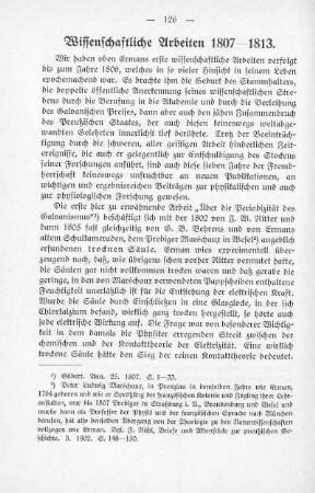 Wissenschaftliche Arbeiten 1807-1813