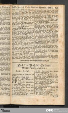 Das erste Buch der Chronica. genannt Paralipomenon I.