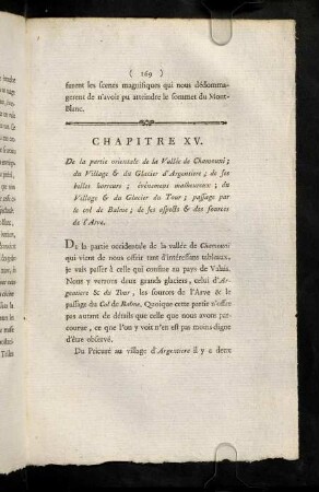 169-184, XV. De la partie orientale de la vallée de Chamouni; ...