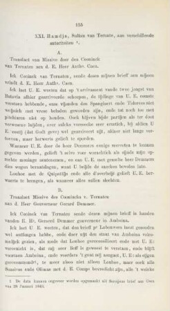 XXI. Hamdja, Sultan van Ternate, aan verschillende autoriteiten