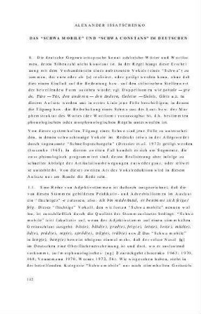 Das "Schwa mobile" und "Schwa constans" im Deutschen