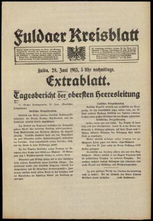 Ausgabe vom Montag, den 28. Juni 1915.