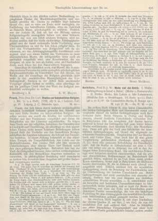 675-676 [Rezension] Frank, Carl, Studien zur babylonischen Religion. I. Bd