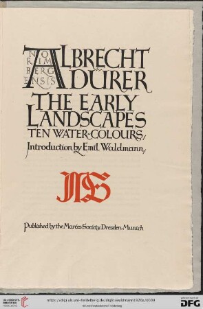 Albrecht Dürer. The Early Landscapes