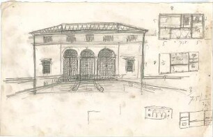 Hildebrand, Adolf von; Nemisee (Latium, Italien); Hausentwürfe - Grundrisse, Ansichten