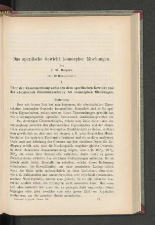 Das spezifische Gewicht isomorpher Mischungen.