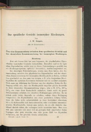 Das spezifische Gewicht isomorpher Mischungen.