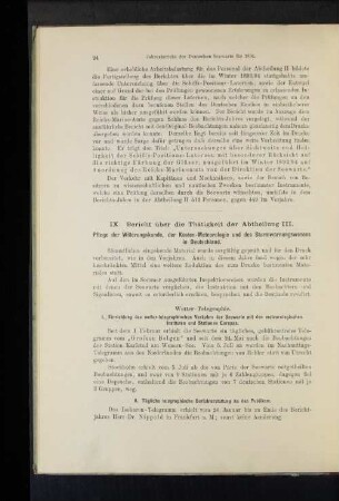 II. Tägliche telegraphische Berichterstattung an das Publikum.