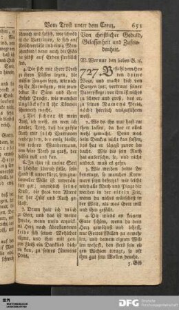Von christlicher Geduld, Gelassenheit und Zufriedenheit.