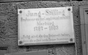 Gedenktafel für Jung-Stilling, Professor in Marburg 1787-1803