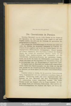 Sechtes Kapitel. Die Operationen in Persien.