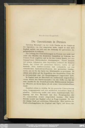 Sechtes Kapitel. Die Operationen in Persien.