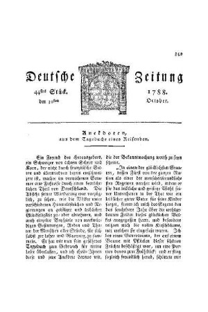 Anekdoten : aus dem Tagebuche eines Reisenden
