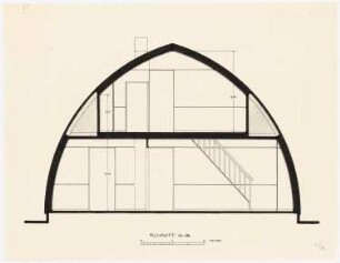 Wettbewerb »Das wachsende Haus« für die Ausstellung »Sonne, Luft und Haus für Alle« 1932 auf dem Messegelände, Berlin-Charlottenburg: Schnitt