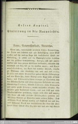 Erstes Kapitel. Einleitung in die Naturlehre