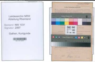 Entnazifizierung Kunigunde Gathen , geb. 09.03.1914 ()