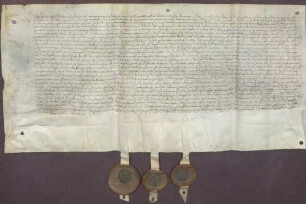 Erbhuldigungsrevers des Dorfes Rastatt und Rheinau gegen die Brüder Markgrafen Philibert von Baden-Baden und Christoph II. von Baden-Rodemachern als deren Leibeigene