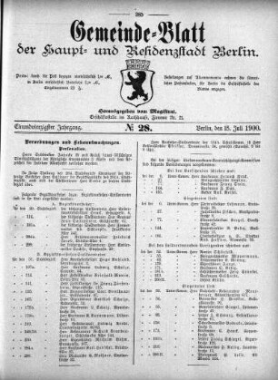 1900,28: No. 28, 15. Juli 1900
