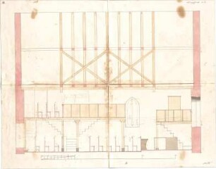 Dolmetsch, Heinrich; Zazenhausen; Ev. Pfarrkirche, Restaurierung - Alter Zustand - Nordseite (Längsschnitt)