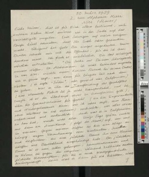 Brief an Maria Mann