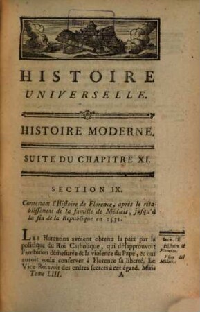Histoire Universelle, Depuis Le Commencement Du Monde Jusqu'a Présent, 93. Contenant la fin de l'Histoire de Florence, et l'Histoire de Pise, Lucques, Sienne, et S. Marin