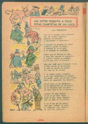 Lea usted poquito a poco estas cuartetas de un loco