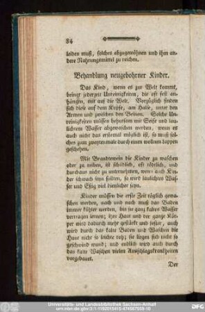 Behandlung neugebohrner Kinder.