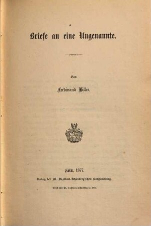 Briefe an eine Ungenannte