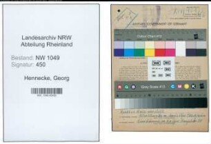 Entnazifizierung Georg Hennecke , geb. 12.03.1889 ()
