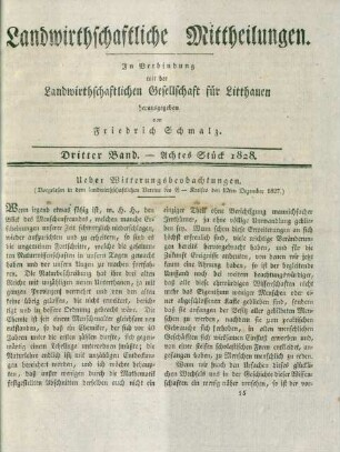 Dritter Band. - Achtes Stück 1828.